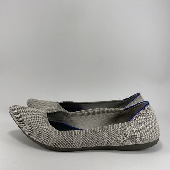 Rothy’s The Point Pointed Toe Flats Womens Size 8 Birdeye Flax Light Gray Rothys - Picture 3 of 9
